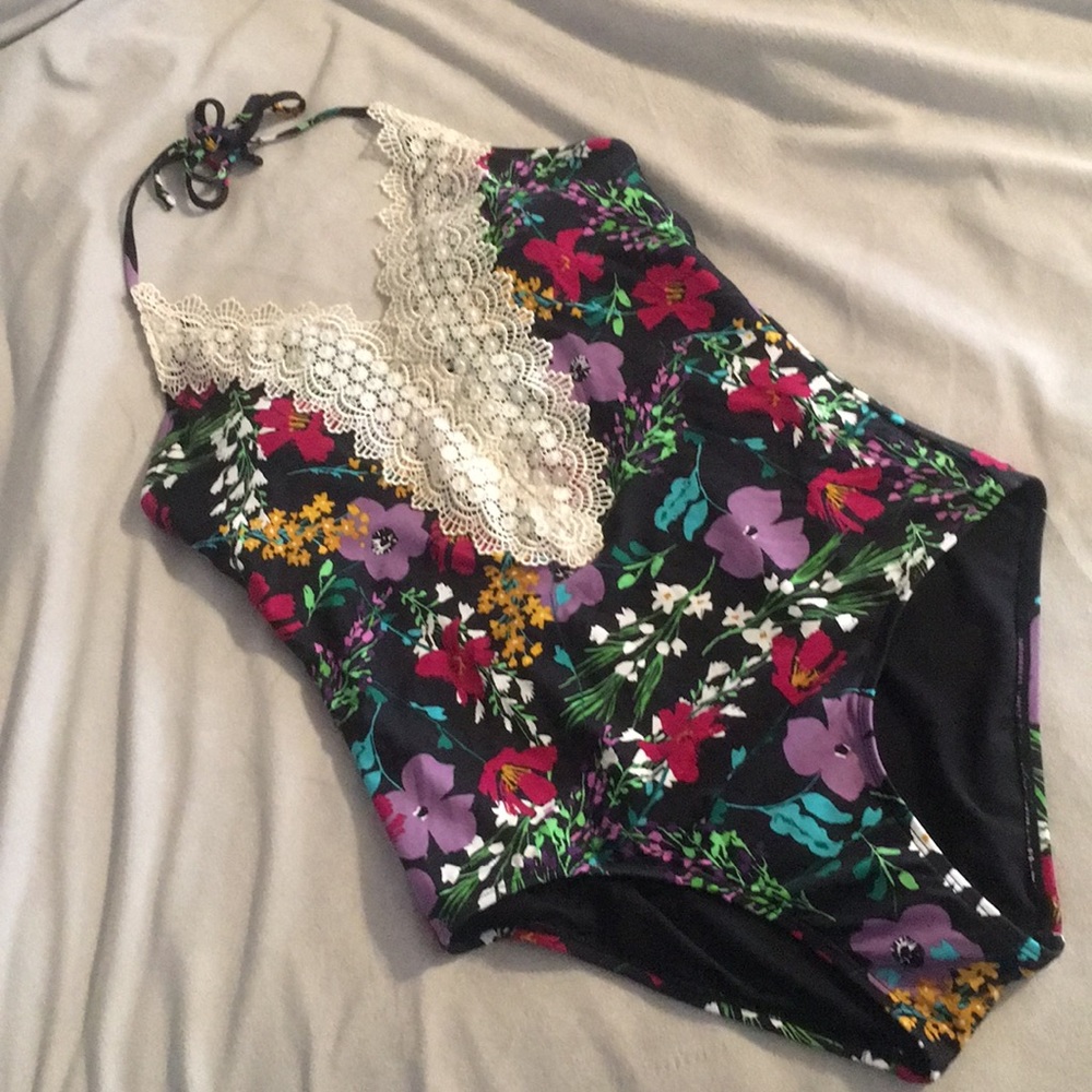Floral lace one piece